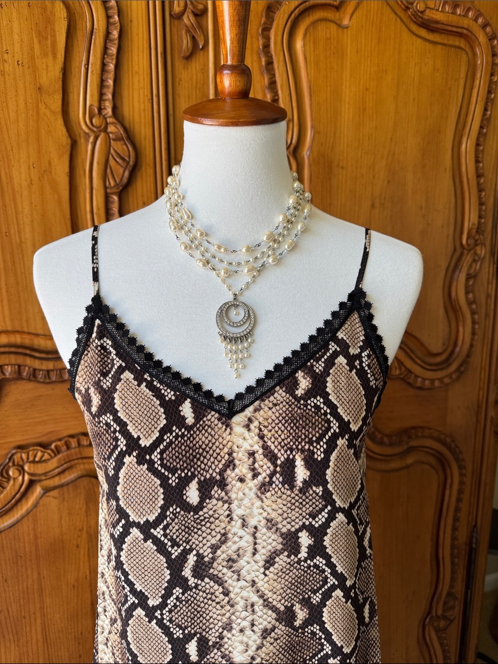 Vintage Tommassini multi-strand necklace with Swarovski crystals & pearls